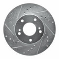 R1 89-90 Nissan 300ZX Front Left Drilled & Slotted Black Brake Rotor