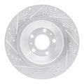 R1 Concepts Brake Rotor Drilled and Slotted Silver Fits Audi A8