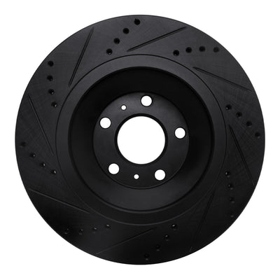 R1 Concepts Brake Rotor Drilled and Slotted Silver Fits Audi A8