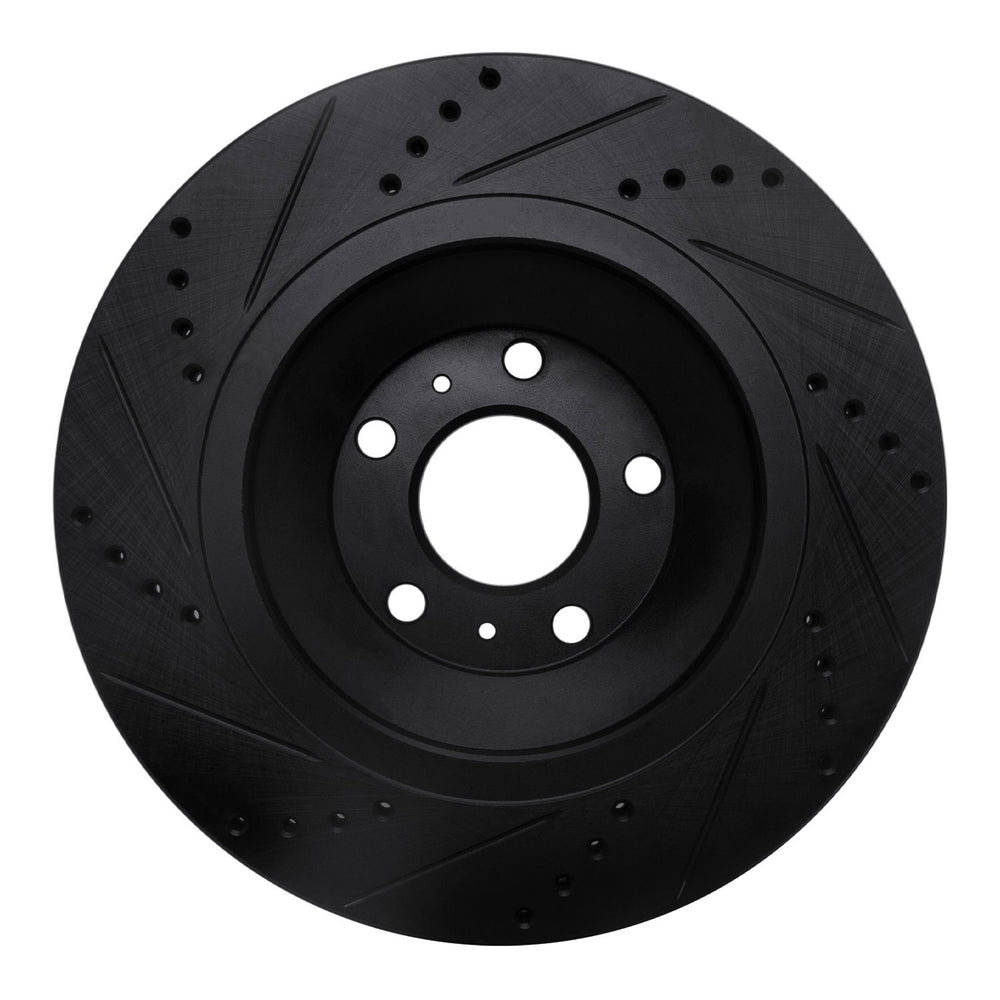 R1 Concepts Brake Rotor Drilled and Slotted Silver Fits Audi A8