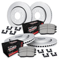 R1 Concepts Carbon Series Brake Rotors - Perf Off-Road/Tow Pads - Hdw Fits Chevrolet Silverad