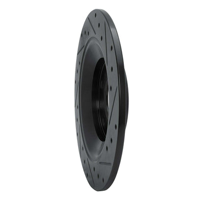 R1 13-18 Mazda Cx-5 Rear Left Drilled & Slotted Black Brake Rotor