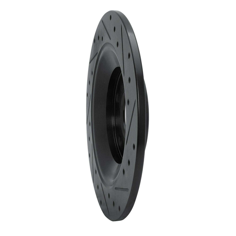 R1 13-18 Mazda Cx-5 Rear Left Drilled & Slotted Black Brake Rotor