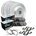 R1 Concepts Brake Rotors - Carbon Coated w/ Euro Ceramic Pads Snsr Hdw