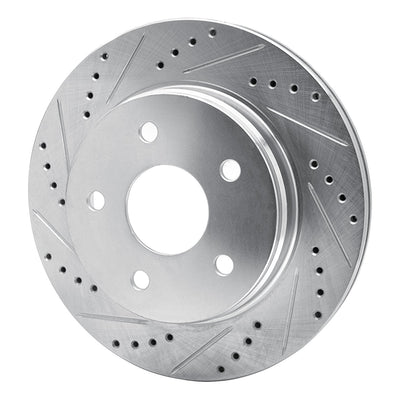 R1 02-24 Chrysler ASPEN Front Left Drilled & Slotted Black Brake Rotor