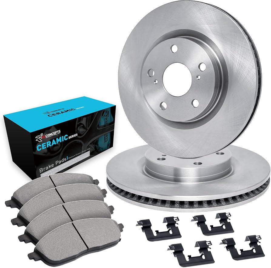 R1 Concepts E- Line Series Brake Rotor with Ceramic Brake Pads Hdw Fits Ford Thunderbird