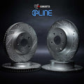 R1 08-25 Audi A5 Front & Rear Drilled & Slotted Silver Brake Rotor Set