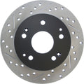 R1 97-06 Acura Integra Rear Right Drilled & Slotted Black Brake Rotor