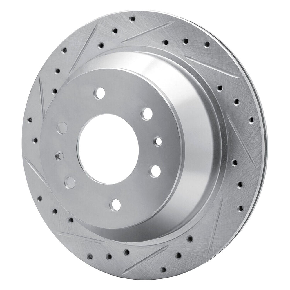 R1 Concepts Brake Rotor Drilled and Slotted Silver Fits Buick Rainier