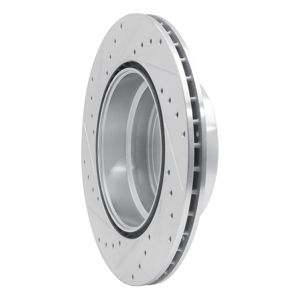 R1 Concepts Brake Rotor Drilled and Slotted Silver Fits BMW 135i