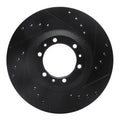 R1 92-02 Acura SLX Front Right Drilled & Slotted Black Brake Rotor