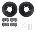 R1 07-22 Lexus LX570 Front Drilled & Slotted Black Brake Rotor Set w/Ceramic Pads and Hardware