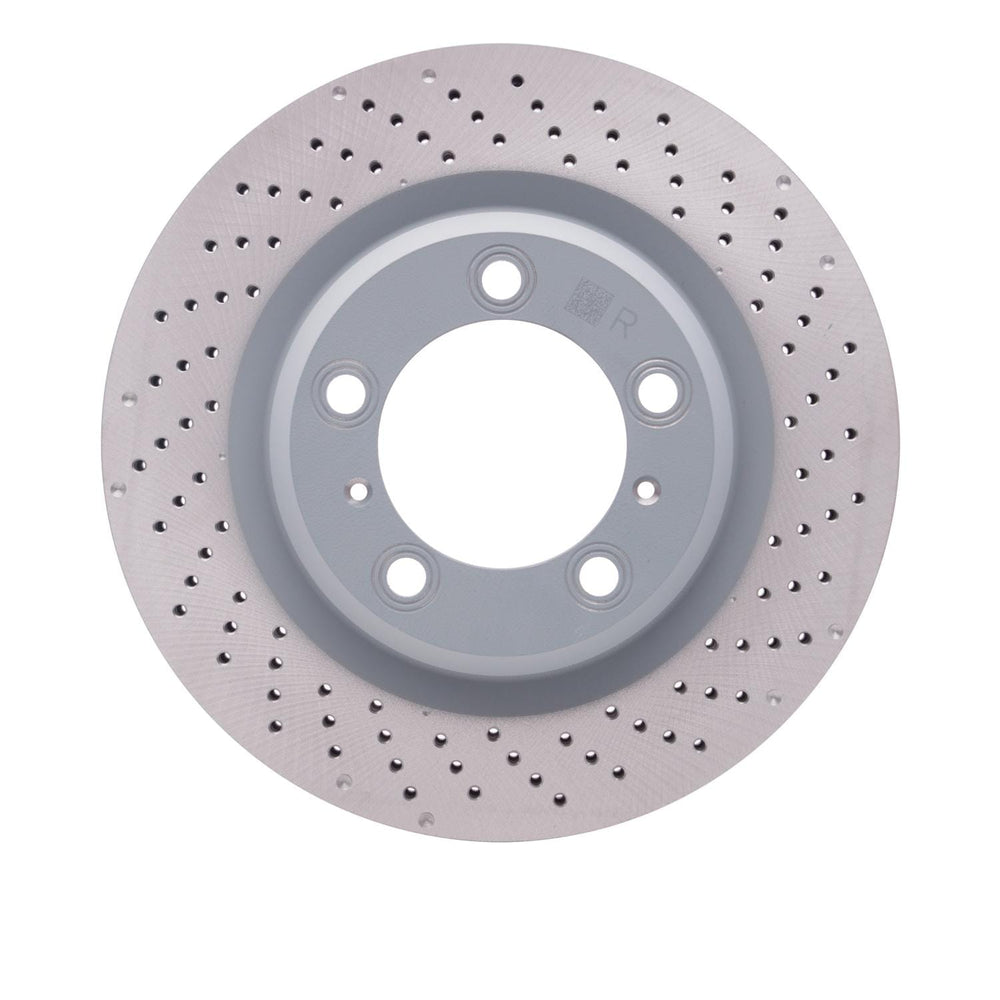 R1 Concepts Hi-Carbon Alloy GEOMET Coated Rotor - Drilled Fits Porsche 911