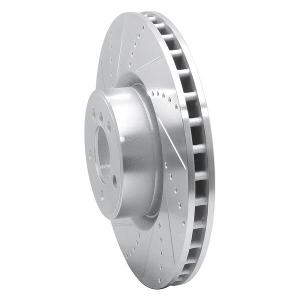 R1 10-12 Land Rover Range Rover Front Left Drilled & Slotted Black Brake Rotor