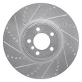 R1 10-12 Land Rover Range Rover Front Left Drilled & Slotted Black Brake Rotor