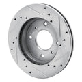 R1 85-89 Nissan STANZA Front Left Drilled & Slotted Black Brake Rotor