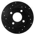 R1 Concepts Brake Rotor Drilled and Slotted Silver Fits Audi 5000
