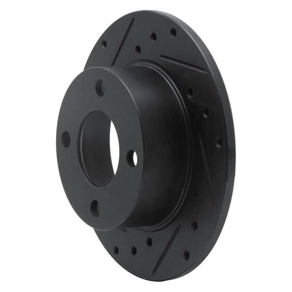 R1 Concepts Brake Rotor Drilled and Slotted Silver Fits Audi 5000