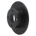R1 Concepts Brake Rotor Drilled and Slotted Silver Fits Audi 5000