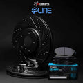 R1 E- Line Series Brake Rotor - D/S - Black w/ Ceramic Pads Hdw Fits Jeep Cherokee