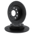 R1 Concepts Brake Rotor- Slotted - Black Fits Audi 4000