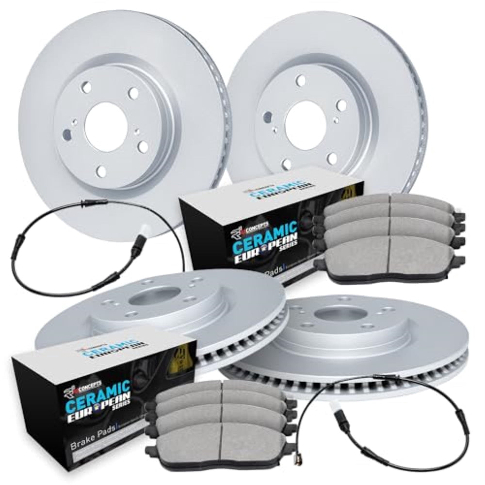 R1 Concepts Brake Rotors - Carbon Coated w/ Euro Ceramic Pads Hdw Fits Buick Rainier