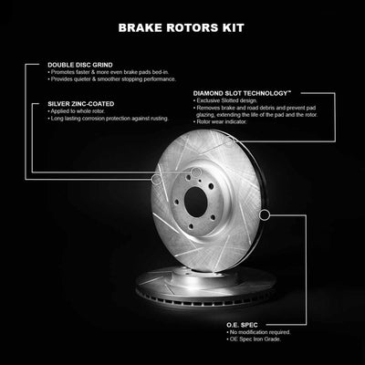 R1 Concepts Brake Rotor- Slotted - Silver Fits Toyota Celica