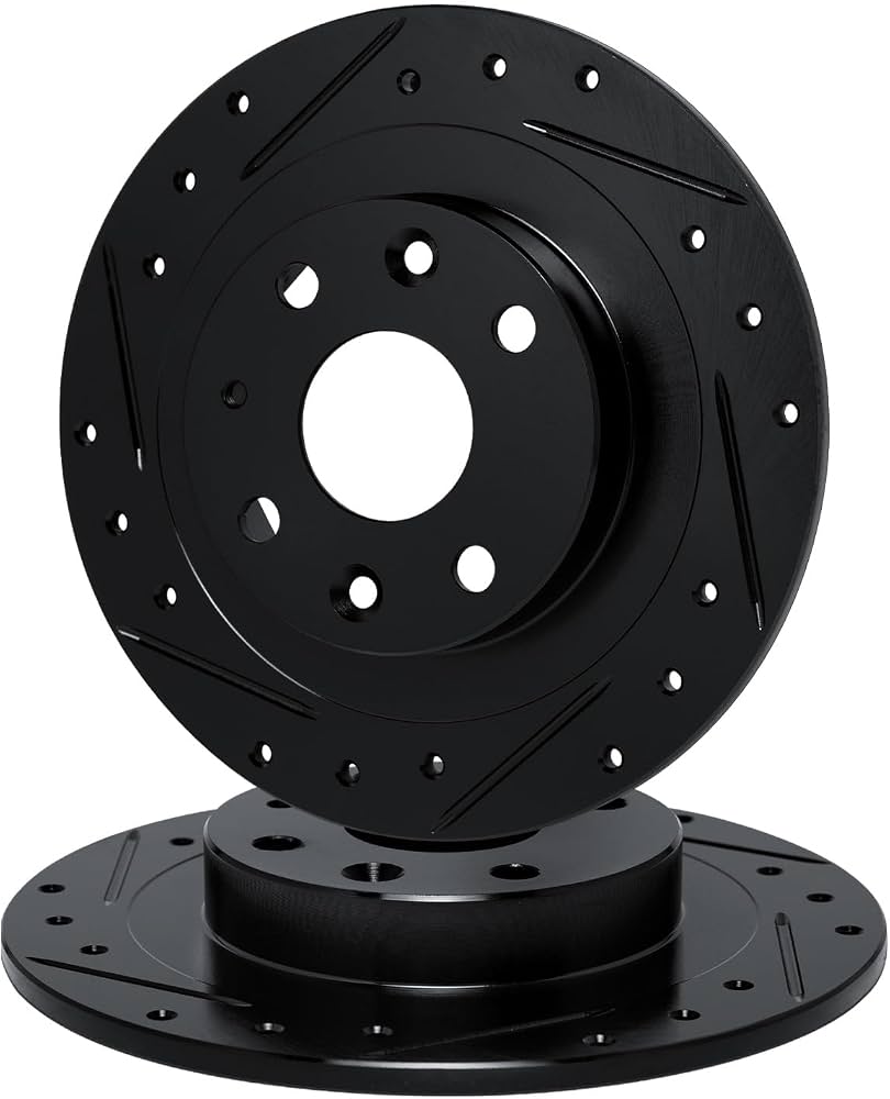 R1 Concepts Brake Rotor- D/S - Black Fits Nissan Pulsar