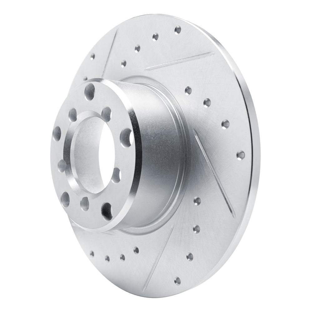 R1 65-73 Mercedes-Benz 230S Front Left Drilled & Slotted Black Brake Rotor