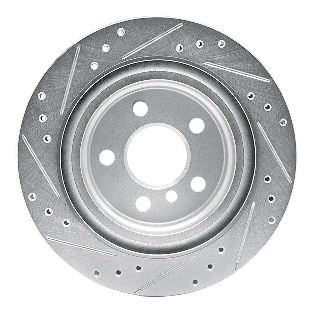 R1 Concepts Brake Rotor Drilled and Slotted Silver Fits BMW 228i