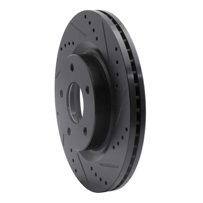 R1 07-13 Nissan Altima Front Right Drilled & Slotted Black Brake Rotor