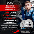 R1 Concepts E- Line Series Brake Rotor with Ceramic Brake Pads Hdw Fits BMW M5