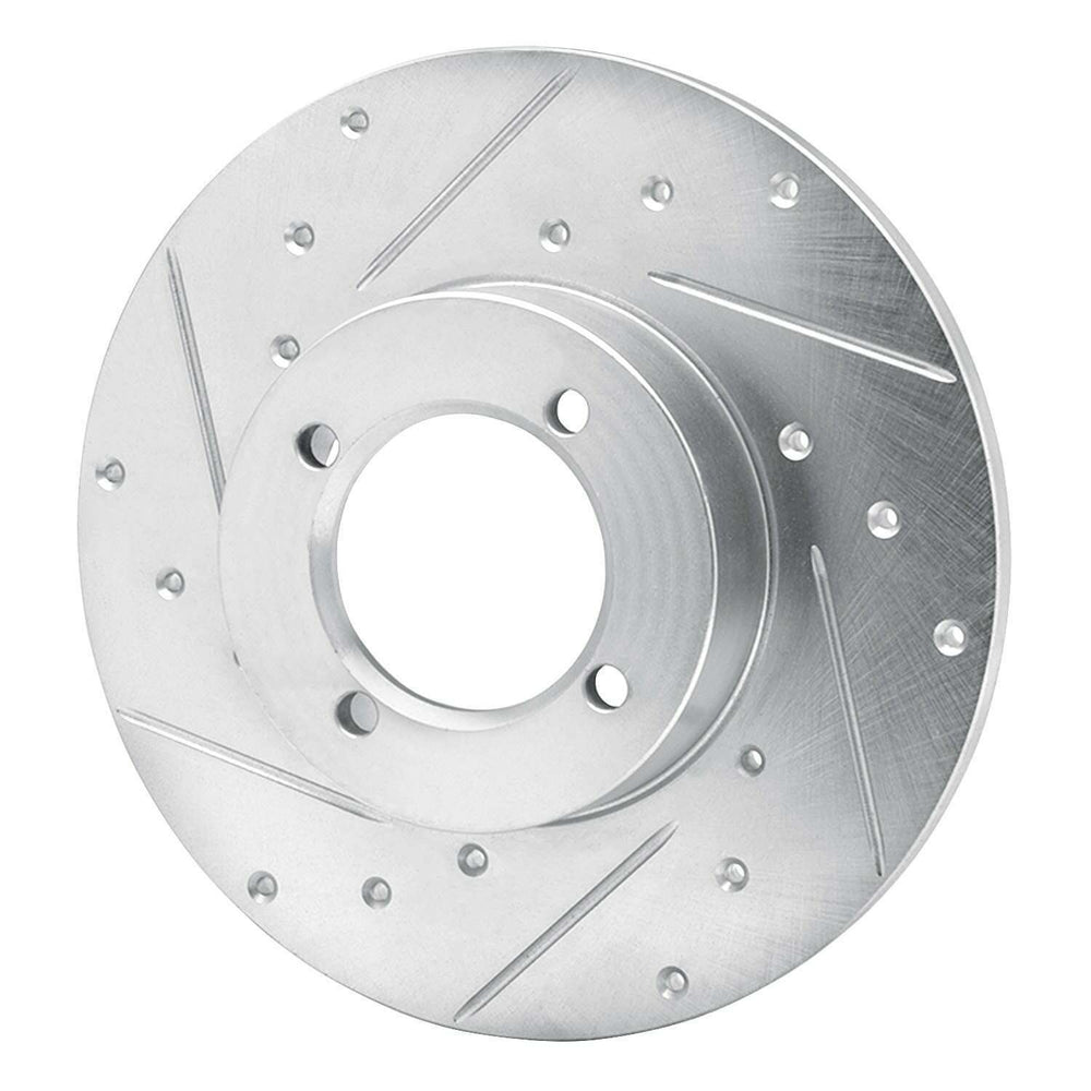 R1 80-83 Nissan 200SX Front Left Drilled & Slotted Black Brake Rotor