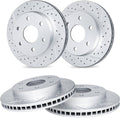 R1 18-21 Ford ExpeditIon Front & Rear Drilled & Slotted Carbon Coated Brake Rotor Set