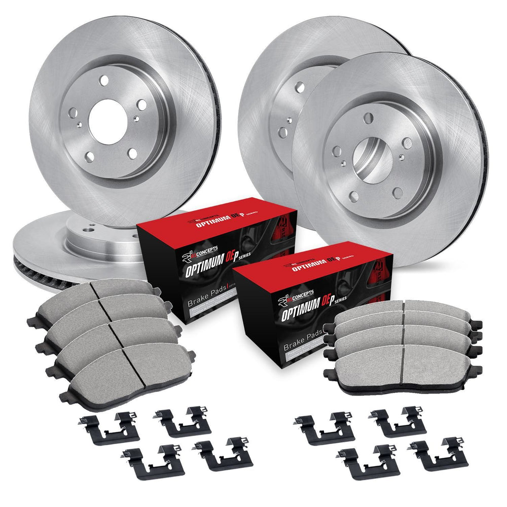 R1 Concepts Brake Rotor- Blank with Optimum Oe Pads Hdw Fits Volvo XC60