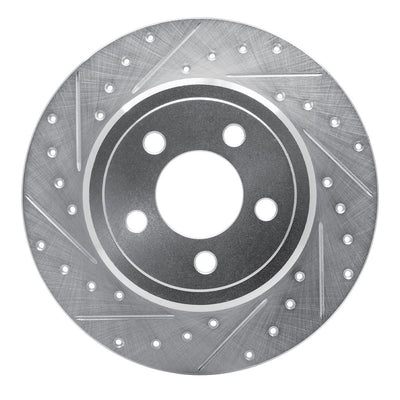 R1 Concepts Brake Rotor Drilled and Slotted Silver Fits Chrysler 300
