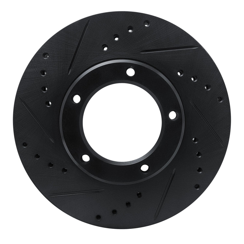 R1 84-95 Toyota Pickup Front Left Drilled & Slotted Black Brake Rotor