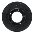 R1 84-95 Toyota Pickup Front Left Drilled & Slotted Black Brake Rotor