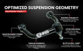 Front Upper Control Arms for 2-4 Inch Lift 05-19 Armada 04-23 Titan Freedom Off-Road