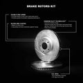 R1 Concepts Brake Rotor- Slotted - Silver Fits Suzuki Kizashi