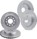 R1 Concepts Brake Rotor- Slotted - Silver Fits Audi A3