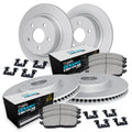 R1 12-19 Volkswagen Jetta Front & Rear Carbon Coated Rotor Set w/Euro Ceramic Pads