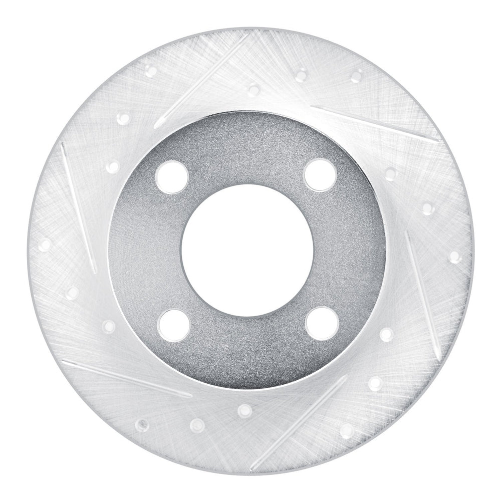 R1 89-91 Audi 100 Rear Left Drilled & Slotted Black Brake Rotor