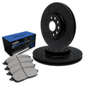 R1 Concepts Brake Rotor- Slotted - Black with Semi-Met Pads Fits Audi A8