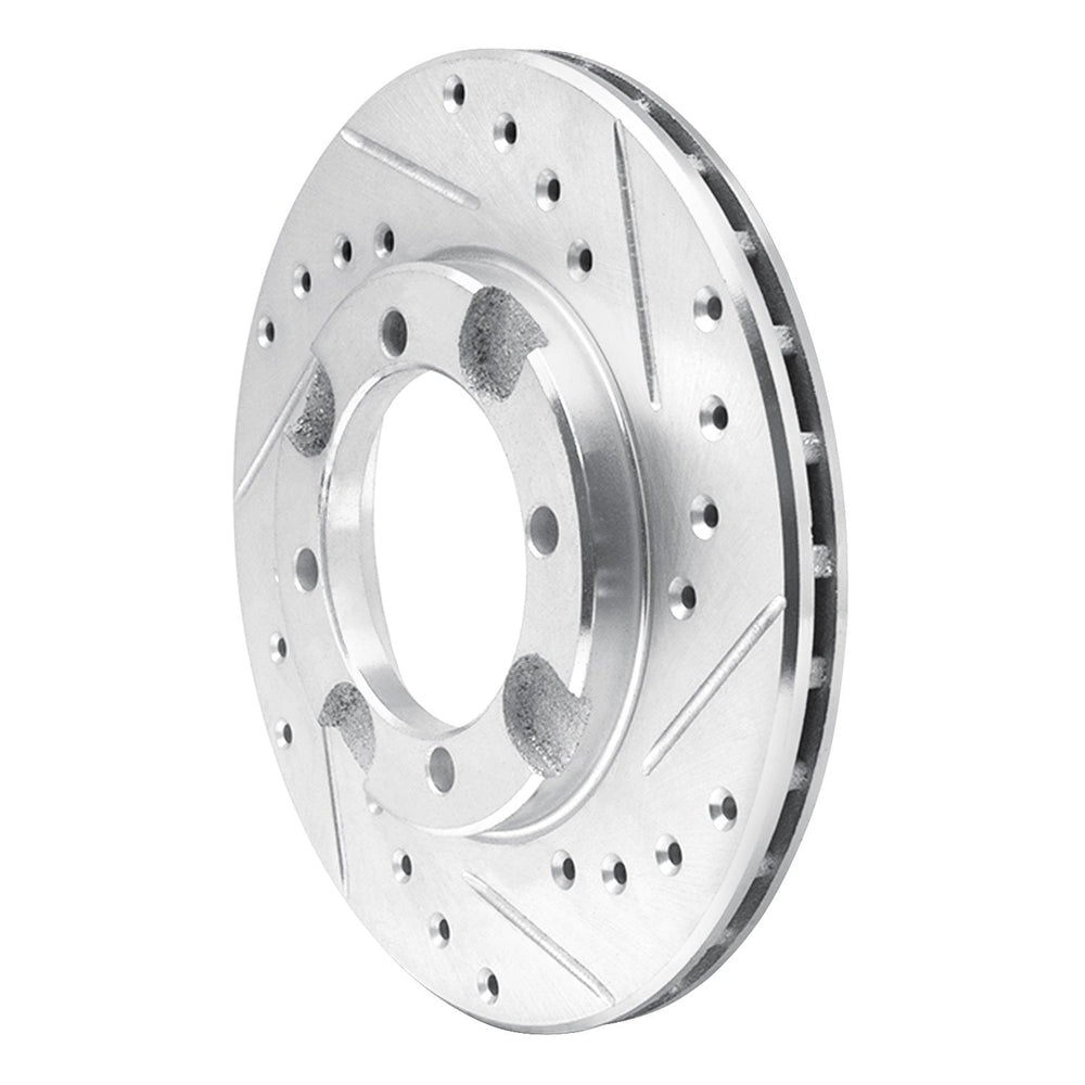 R1 91-92 Dodge COLT Front Right Drilled & Slotted Black Brake Rotor