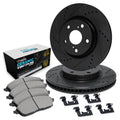 R1 16-24 BMW 228i Gran Coupe Rear Drill/Slot Black Rotors w/Euro Ceramic Pads