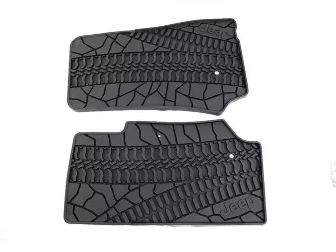 ~(5 lbs. 27X14X1)~ 07-13 JK Front Floormats - Tire Tread Pattern