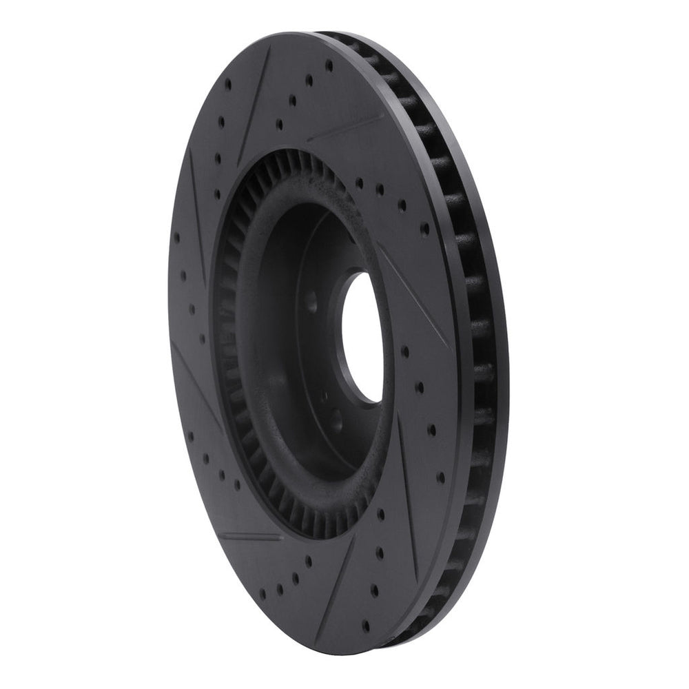 R1 11-25 Hyundai Tucson Front Right Drilled & Slotted Black Brake Rotor