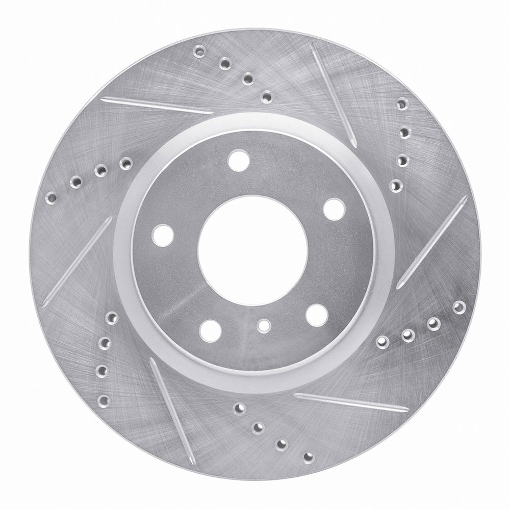 R1 Concepts Brake Rotor Drilled and Slotted Silver Fits Infiniti G35
