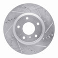 R1 Concepts Brake Rotor Drilled and Slotted Silver Fits Infiniti G35